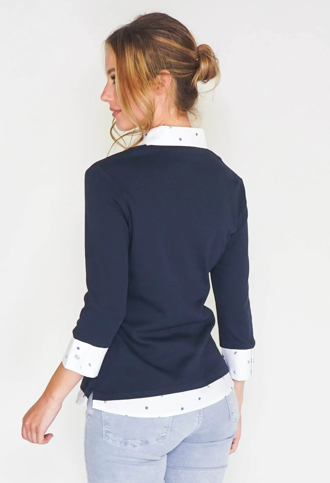 2-IN-1 COTTON TOP WITH NAUTICAL PRINT