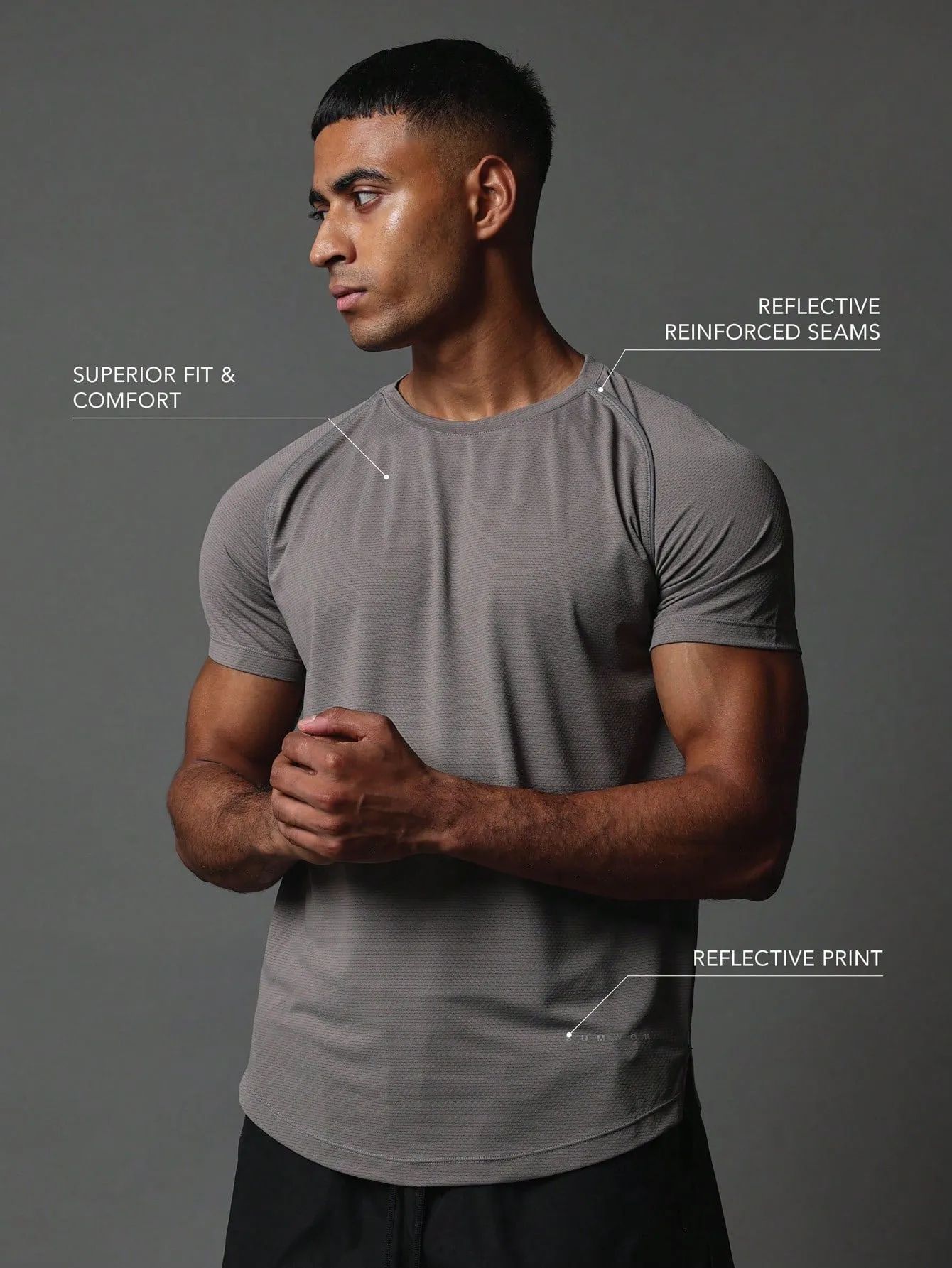 Activewear Comfort Superior Fit Premium Breathable T-Shirt With Reflective Print & Reinforce Seam