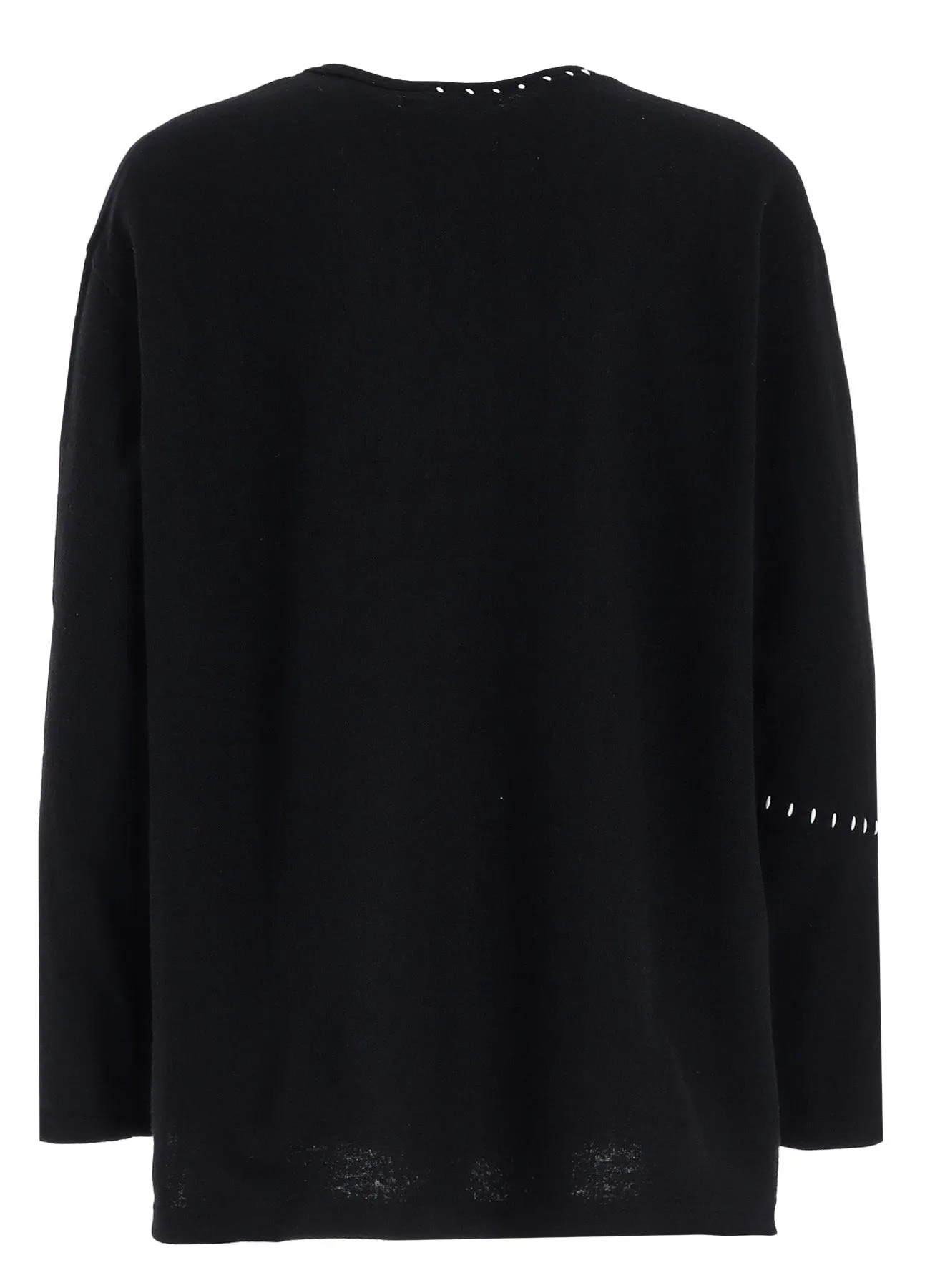 AIRY JERSEY BLIND STITCH LAYERED LONG-SLEEVE T-SHIRT