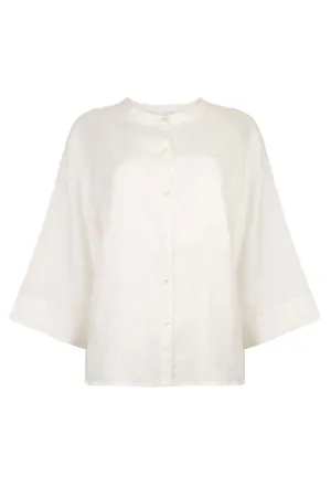 'Andrea' Linen Shirt - White