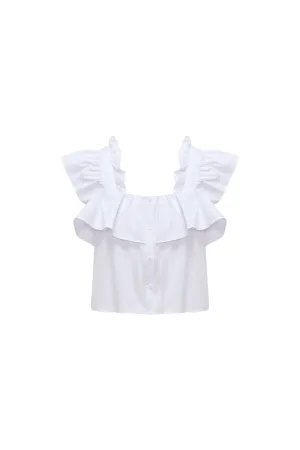 Anti UV A-line Ruffled Shirt