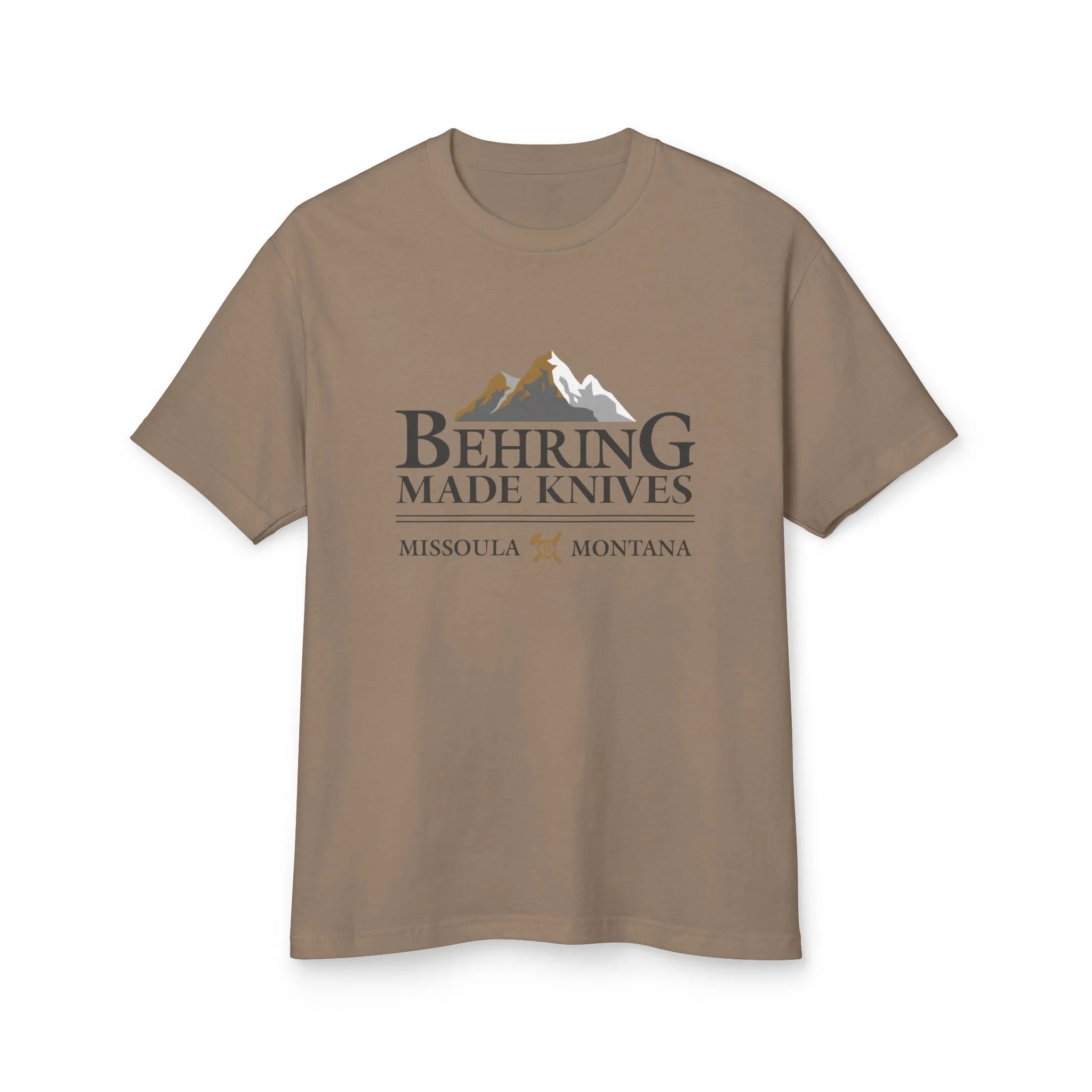 Behring Made Knives Men's Tee - Comfortable Cotton Mountain Graphic Shirt