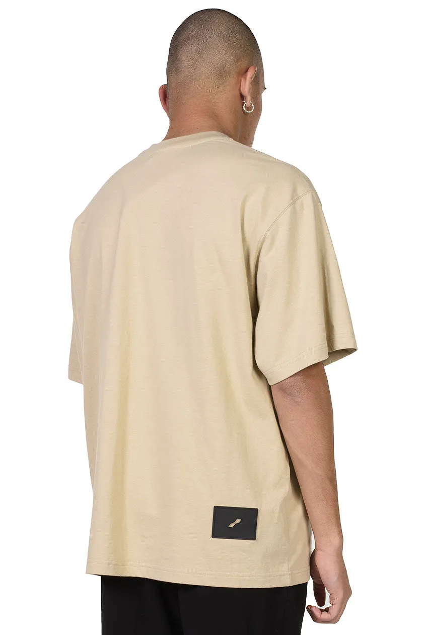 Beige Stripe Logo T-shirt