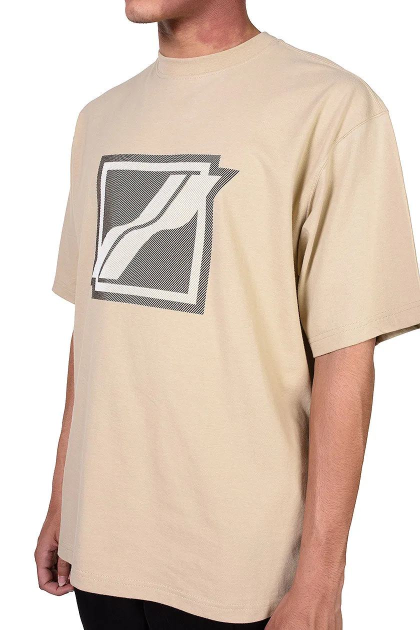 Beige Stripe Logo T-shirt