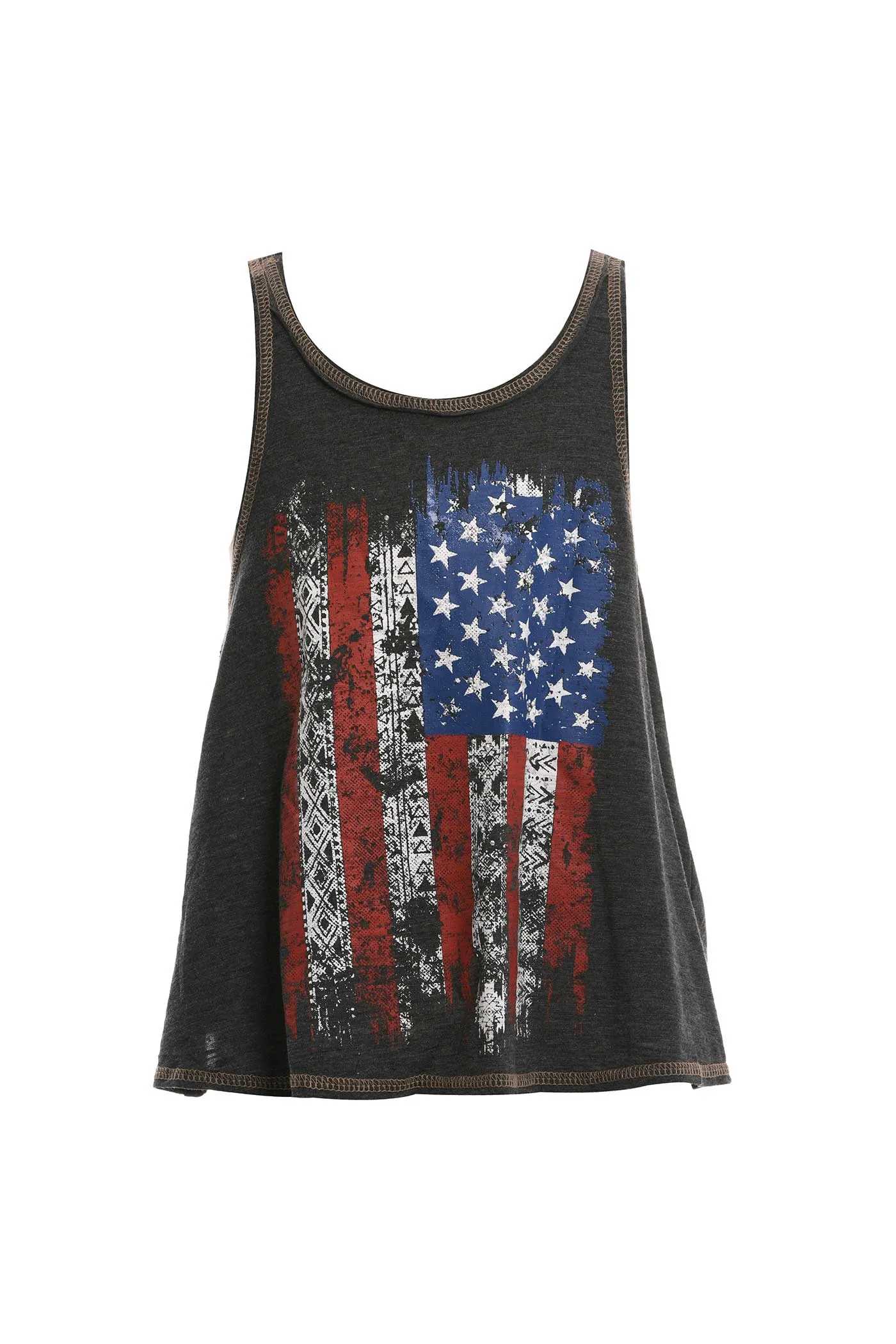 Big Girls USA Flag Graphic Crossed Back Tank Top