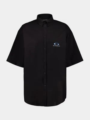 Black Logo-Embroidered Shirt