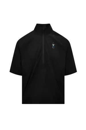 Black Men's Short Sleeve Tech 1/2 Zip Mockneck Shirt