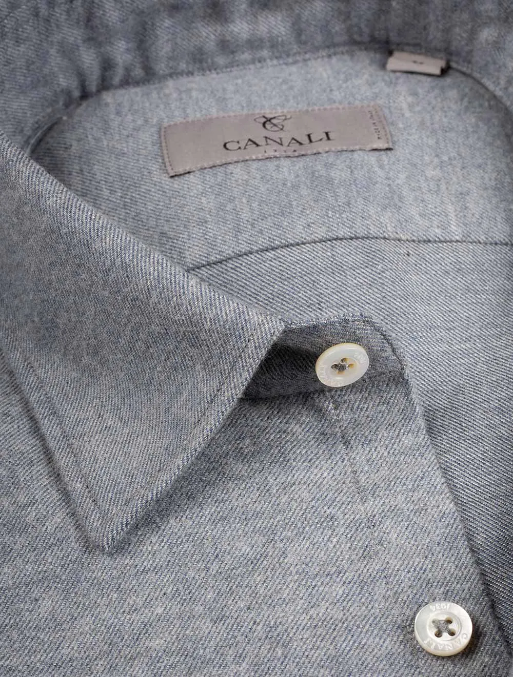 Blue Brushed Cotton Casual Shirt