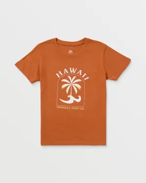 Boys Keyhole Short Sleeve Tee - Burnt Orange