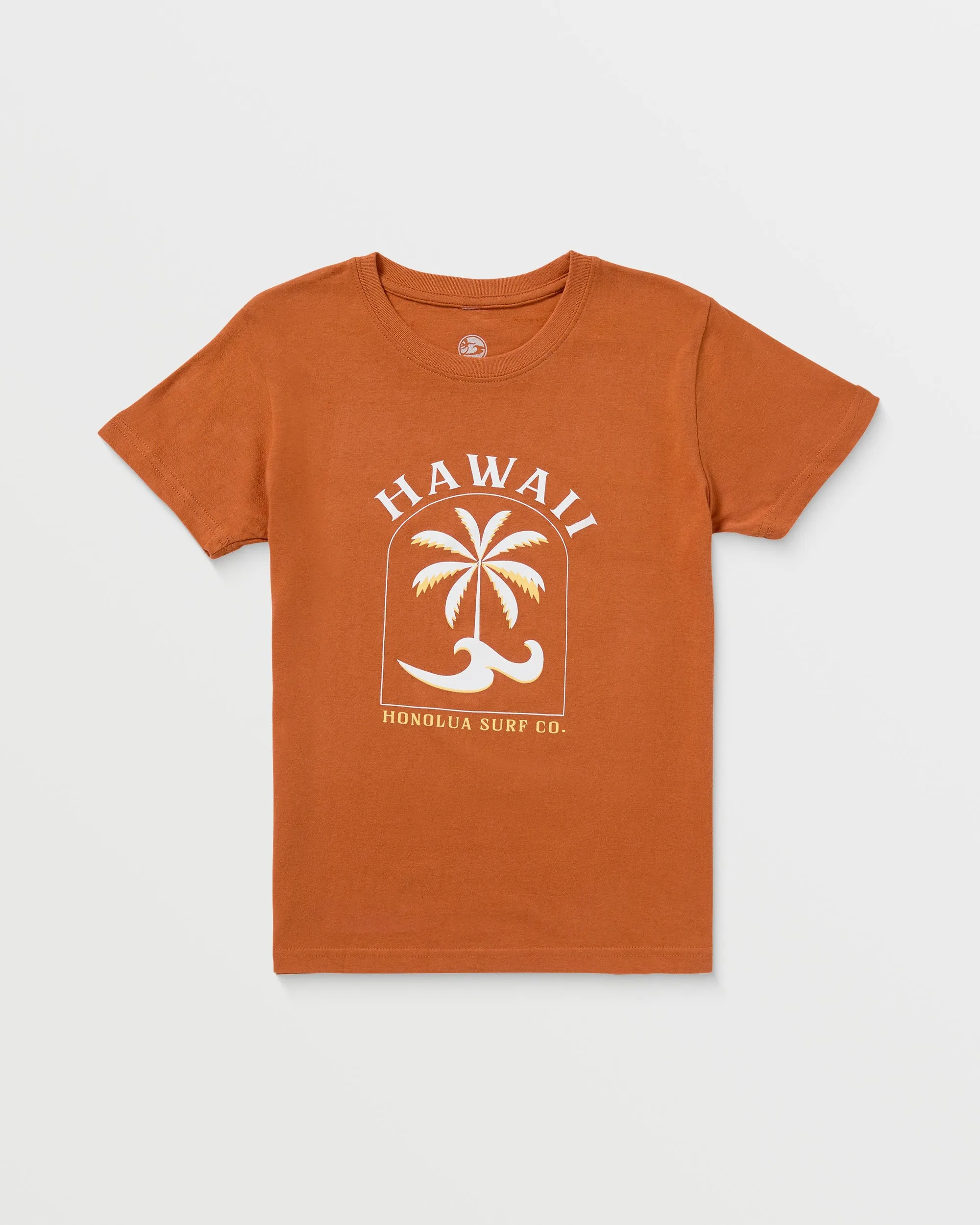 Boys Keyhole Short Sleeve Tee - Burnt Orange