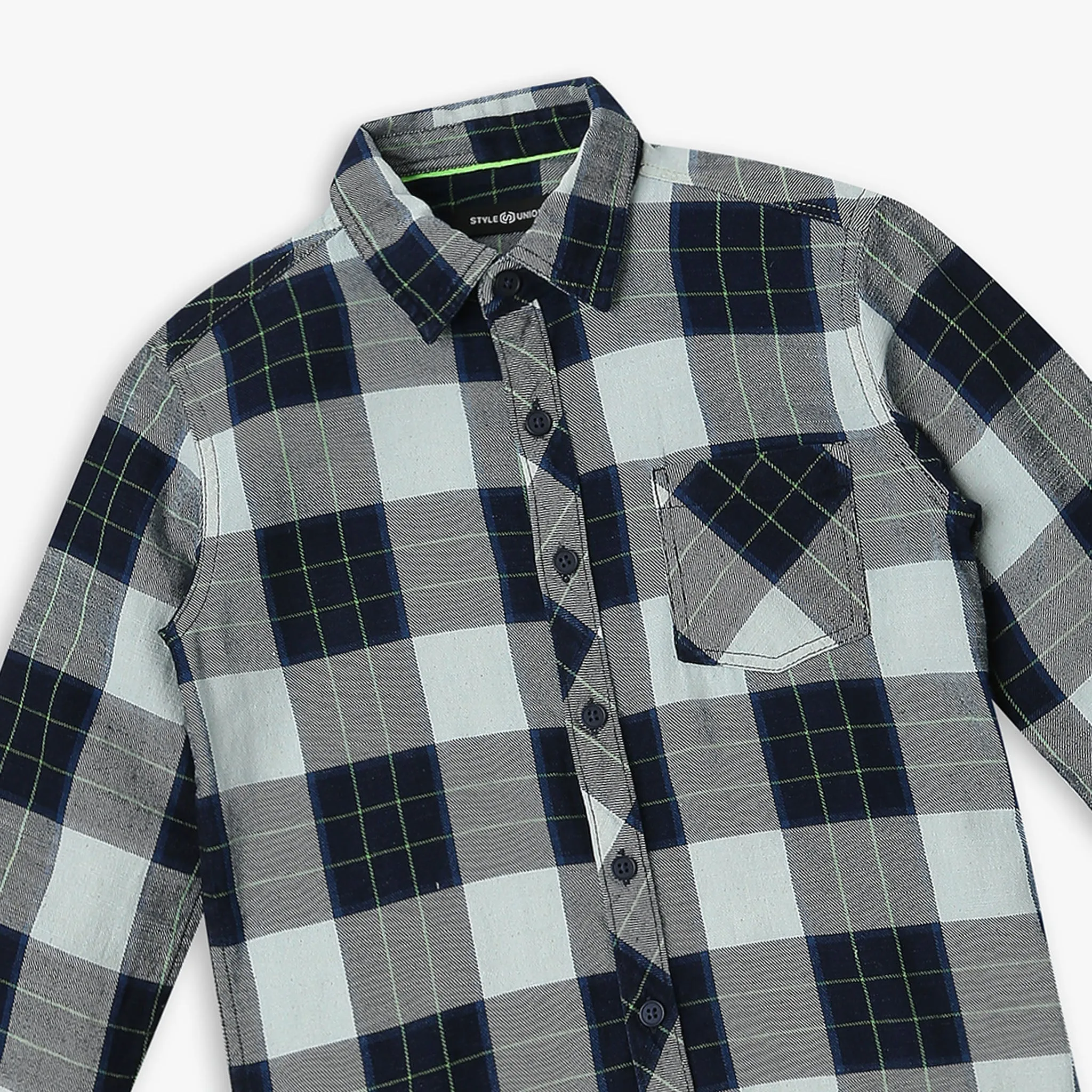 Boy's Regular Fit Checkered Shirt