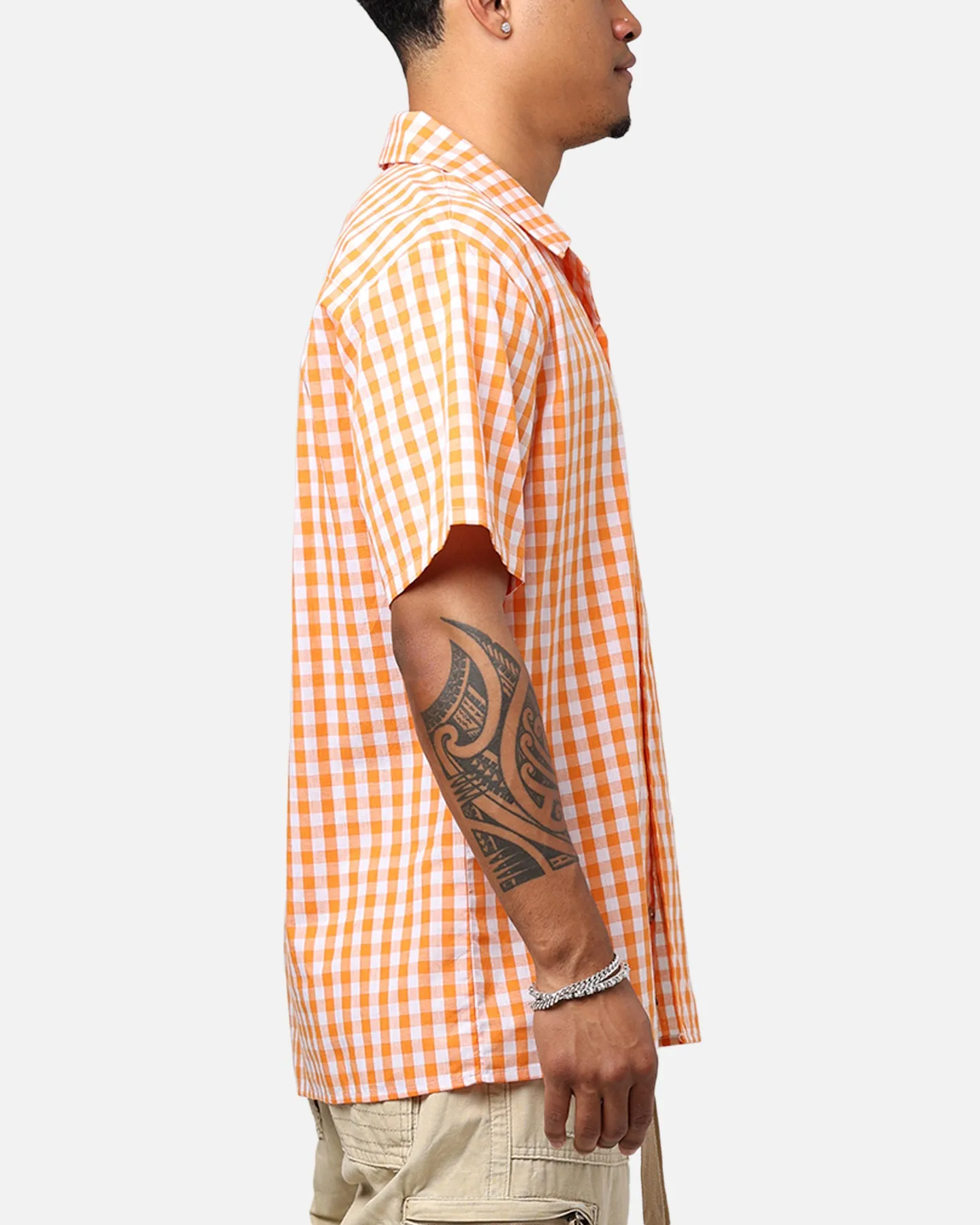 Carrots By Anwar Badge Button Up Shirt Orange