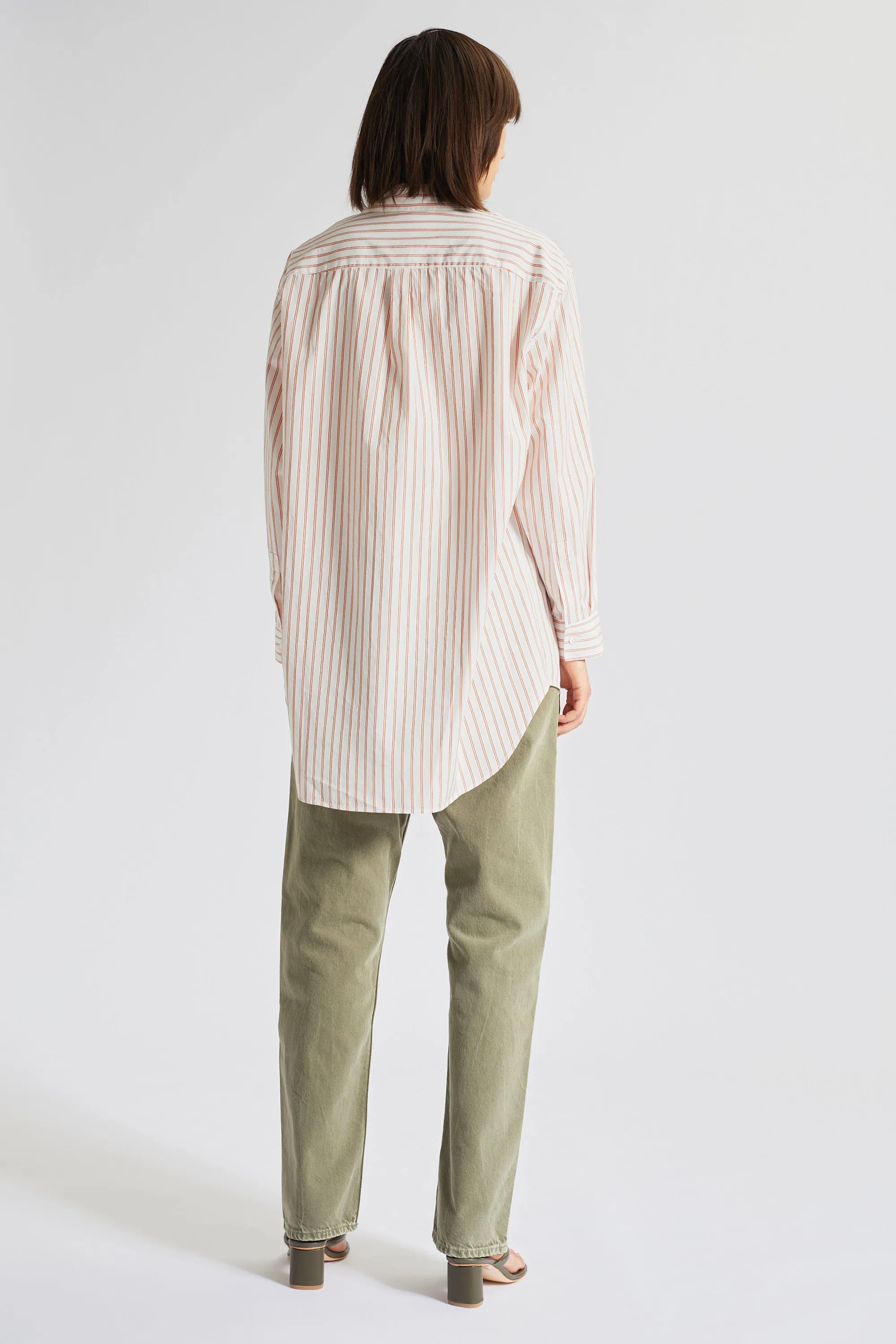 Charlene Dobby Stripe Shirt - Dusty Orange Stripes