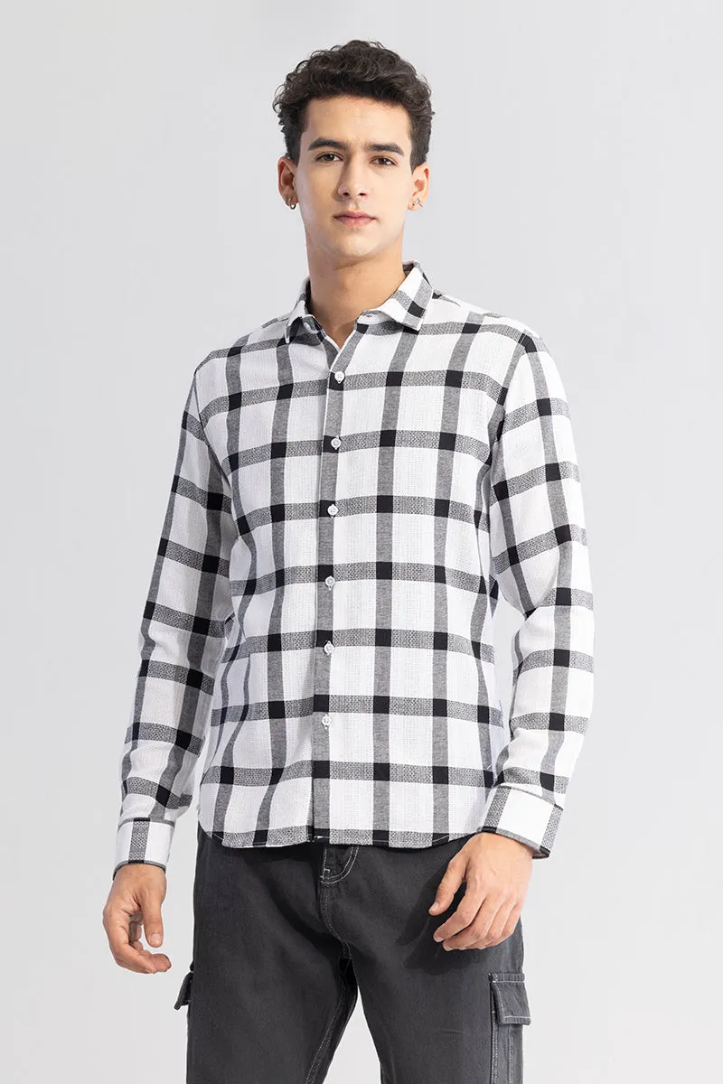 Checkered Grid White Shirt