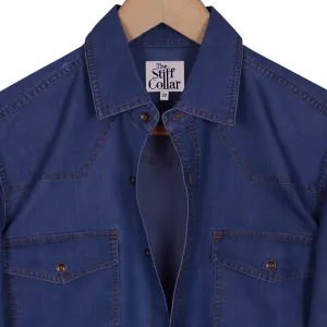 Classic Blue Indigo Washed Denim Shirt