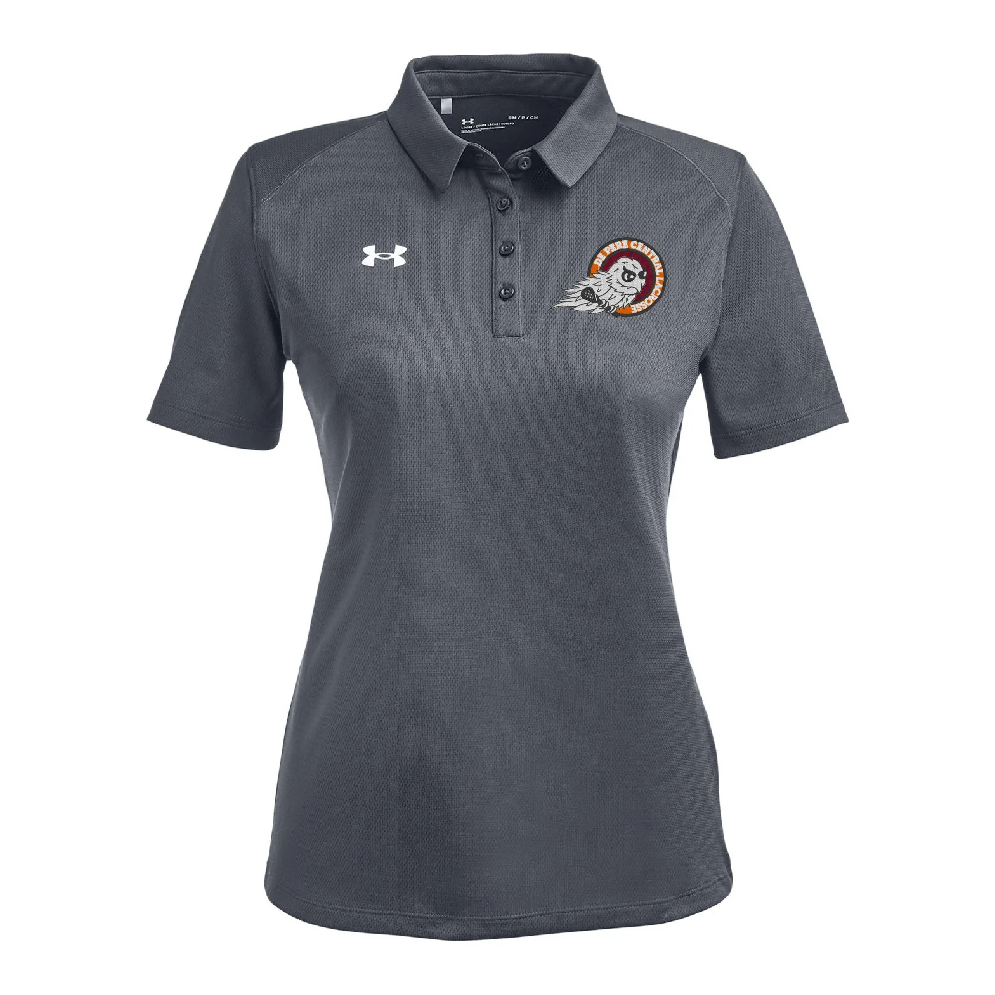 De Pere Central Lacrosse - Charcoal Gray Ladies Tech Polo - Embroidered Ghostbirds Logo (Copy)