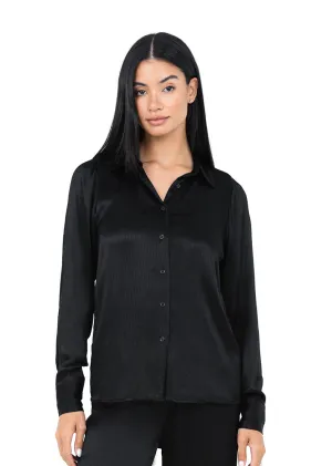 Embody Plisse Shirt Shiny Black