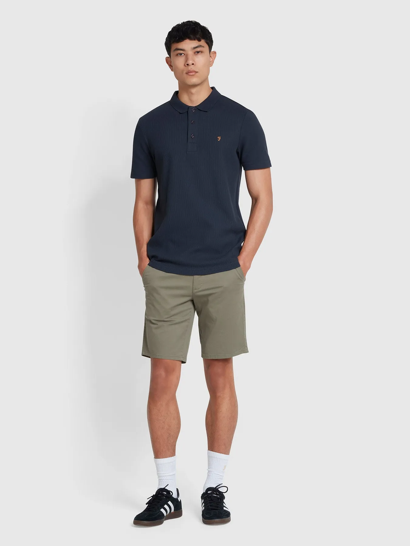 Forster Textured Polo Shirt In Indigo