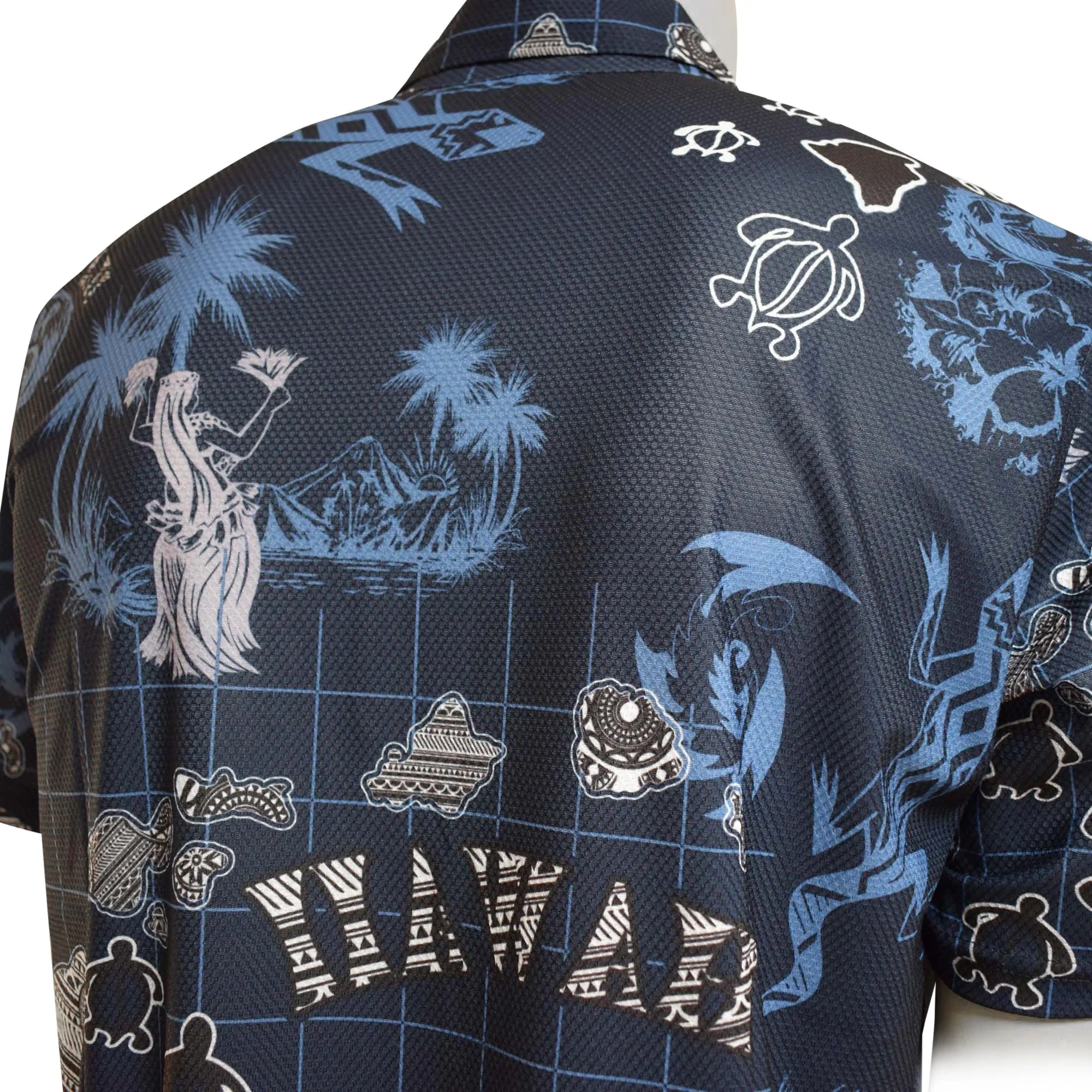 Gecko Printed Polo Shirt - Hawaiian All Over Pattern Premium Lightweight Fast-Drying Casual Men Unisex shirt