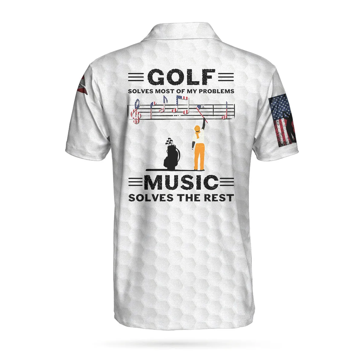 Golf Solves Most Of My Problems Polo Shirt, American Flag Polo Shirt, Golf Shirt For Music Lovers Coolspod