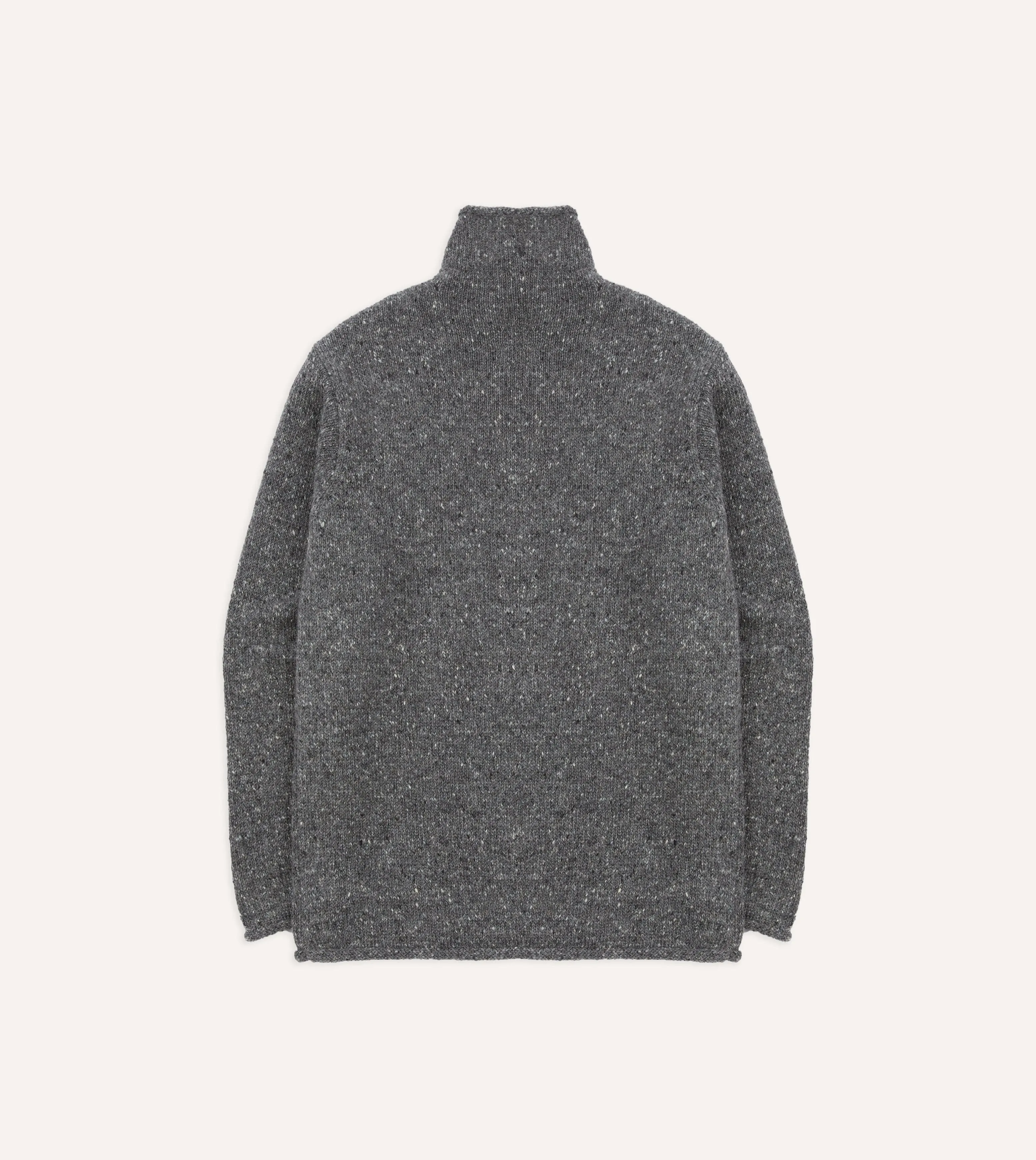 Grey Marl Mohair Wool Mock Neck Jumper