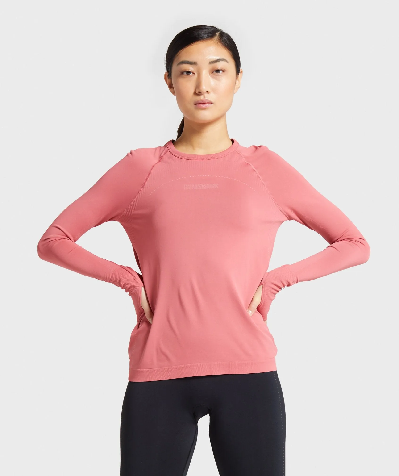 Gymshark Breeze Lightweight Seamless Long Sleeve Top - Rose Slate