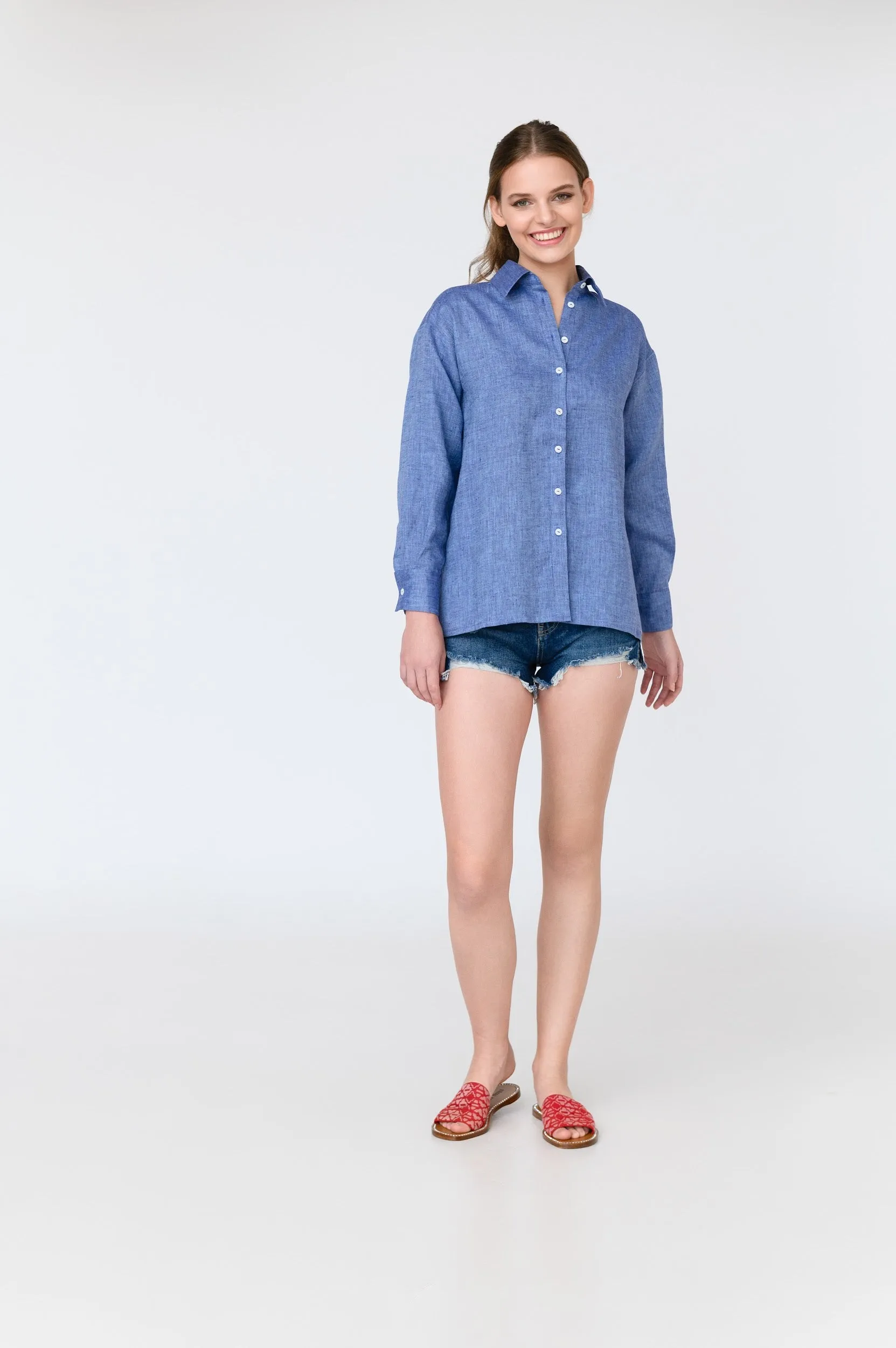 Kate Dropped Sleeve Linen Shirt