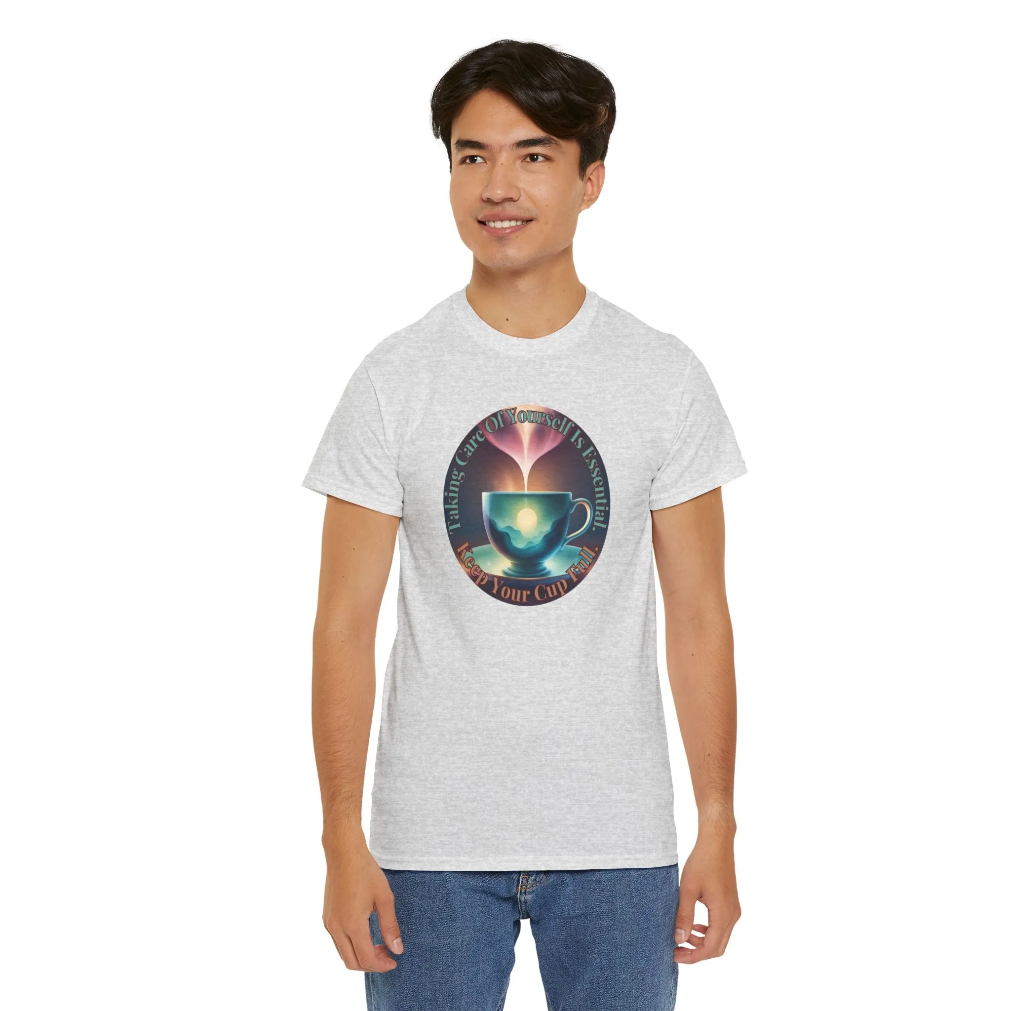 Keep Your Cup Full  Unisex Heavy Cotton Zen Graphic Tee | 12 Colors To Choose | ZenGen