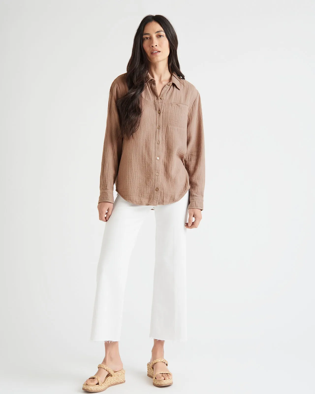 Kit Gauze Button Down Shirt