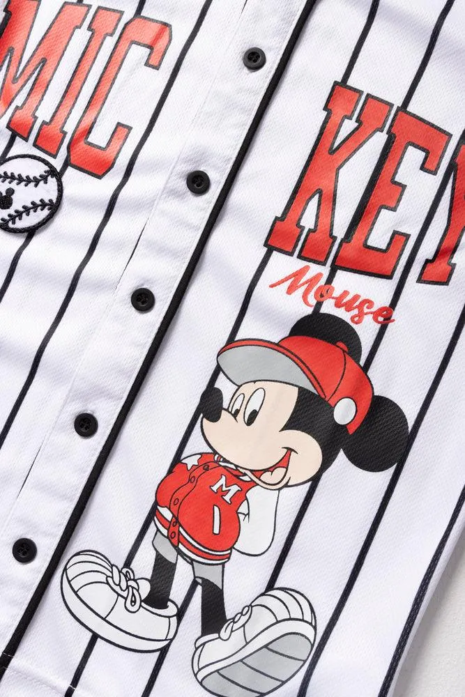 Mickey Mouse Short Sleeve Baseball T-Shirt White