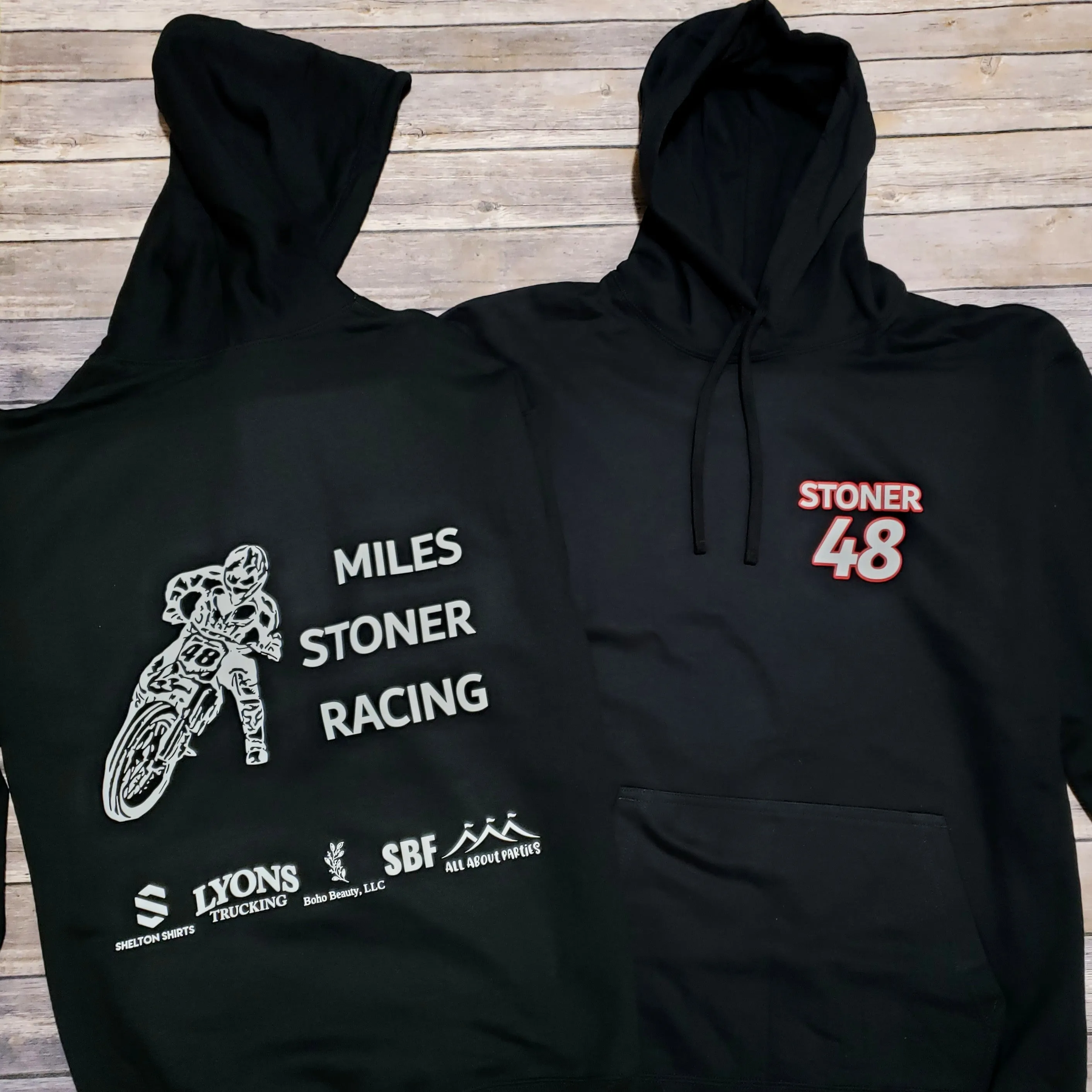 Miles Stoner Racing #48 Motorcycle Black Hoodie