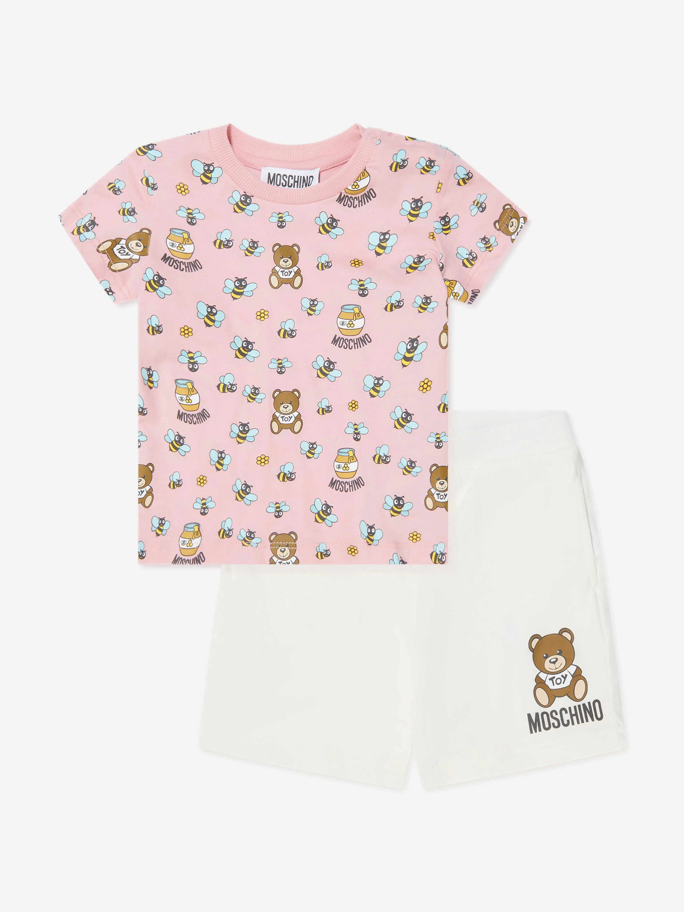 Moschino Baby Girls T-Shirt And Shorts Set in Pink