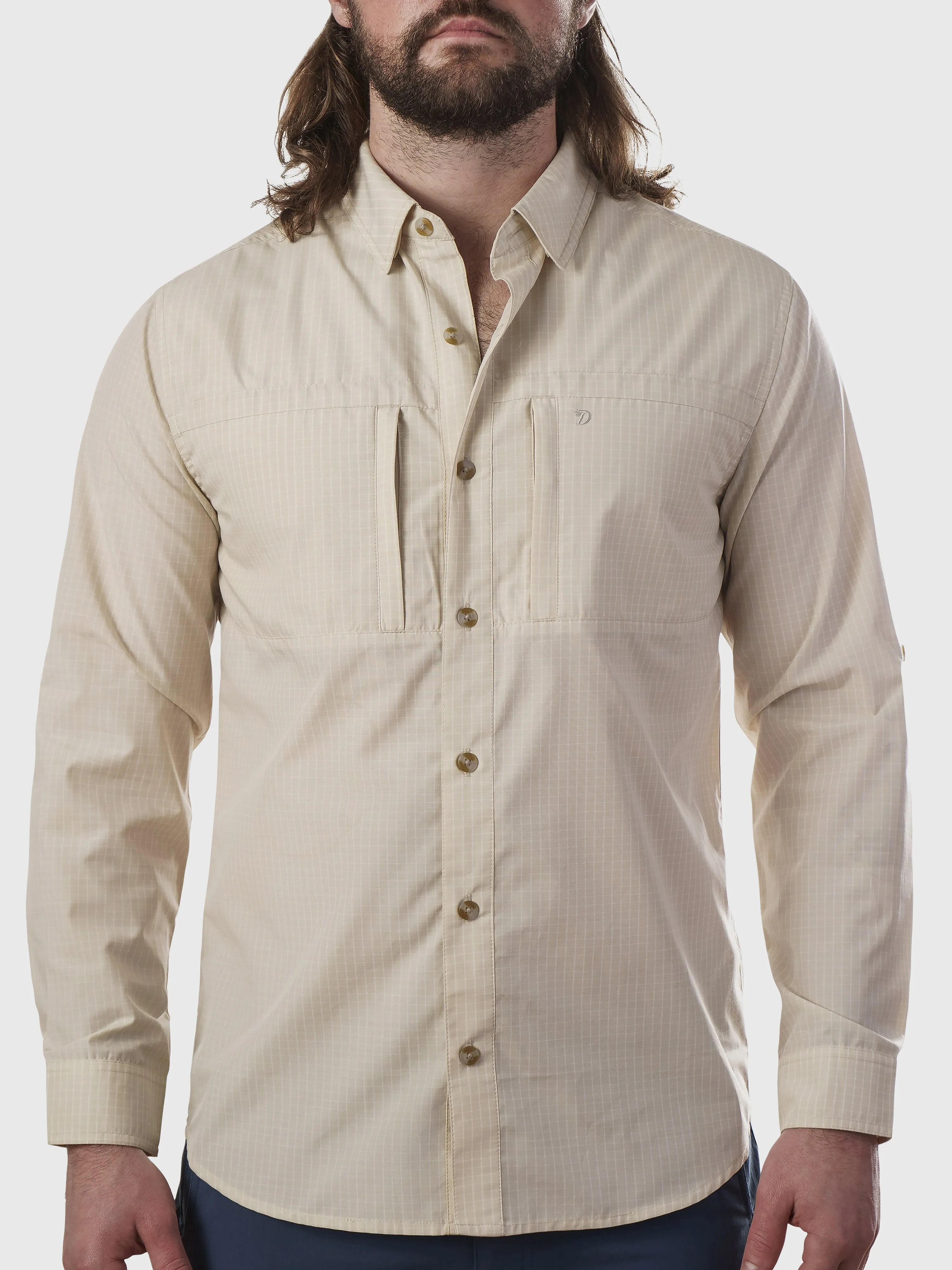 M's Helm Shirt Long Sleeve - Sanddollar Grid