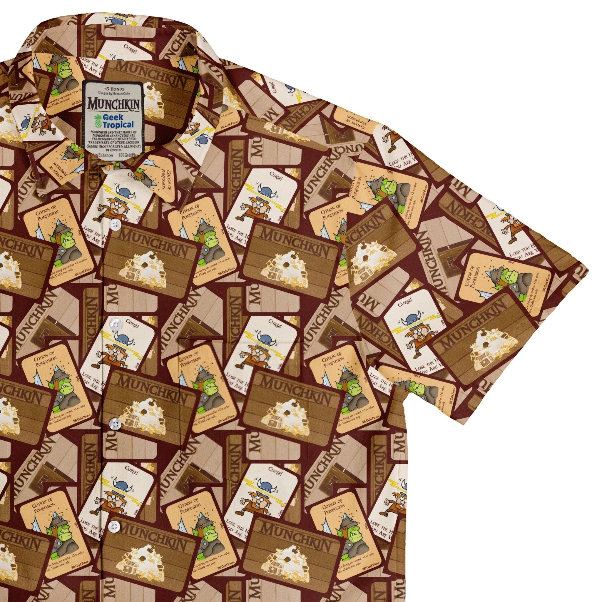 Munchkin Card Collage Button Up Shirt