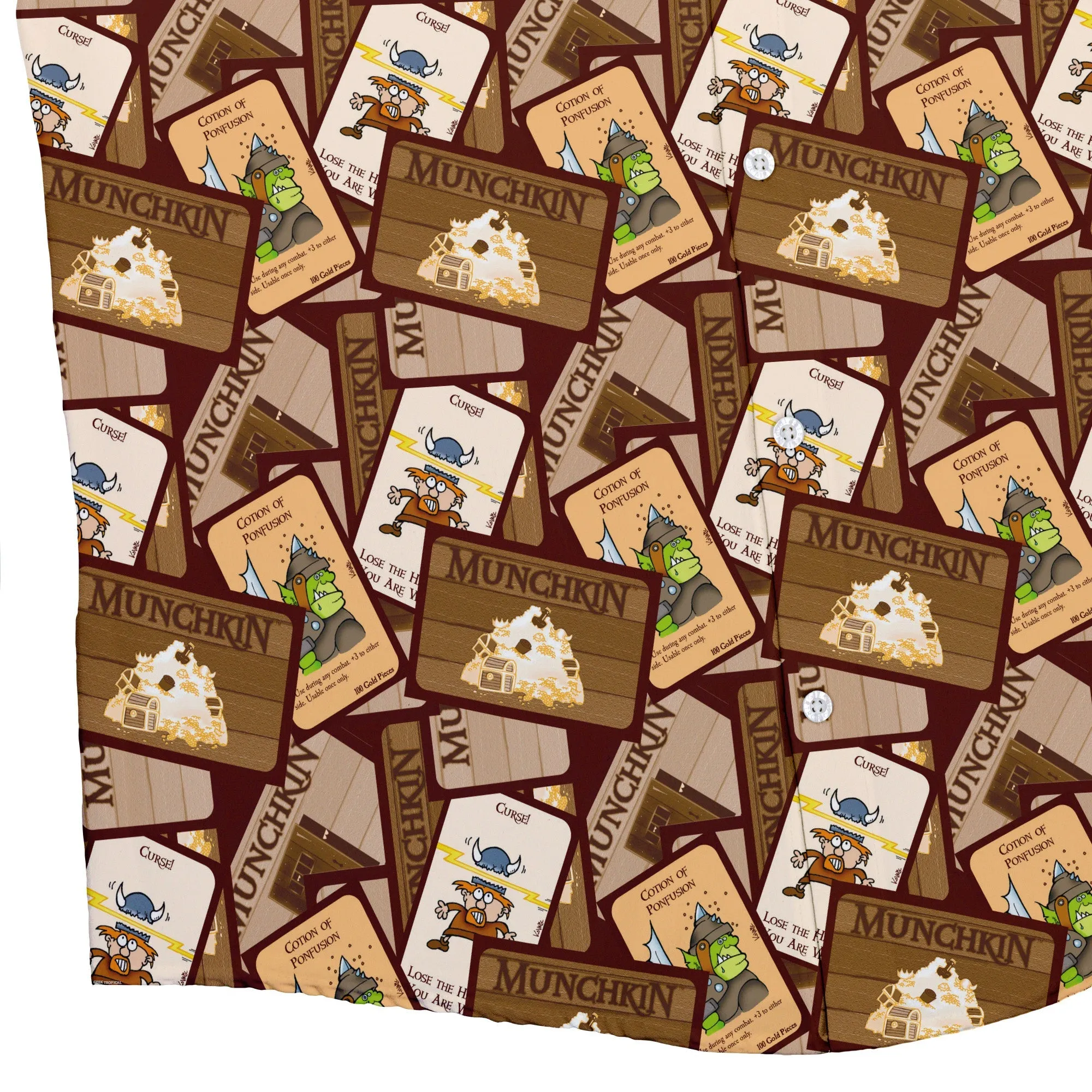 Munchkin Card Collage Button Up Shirt