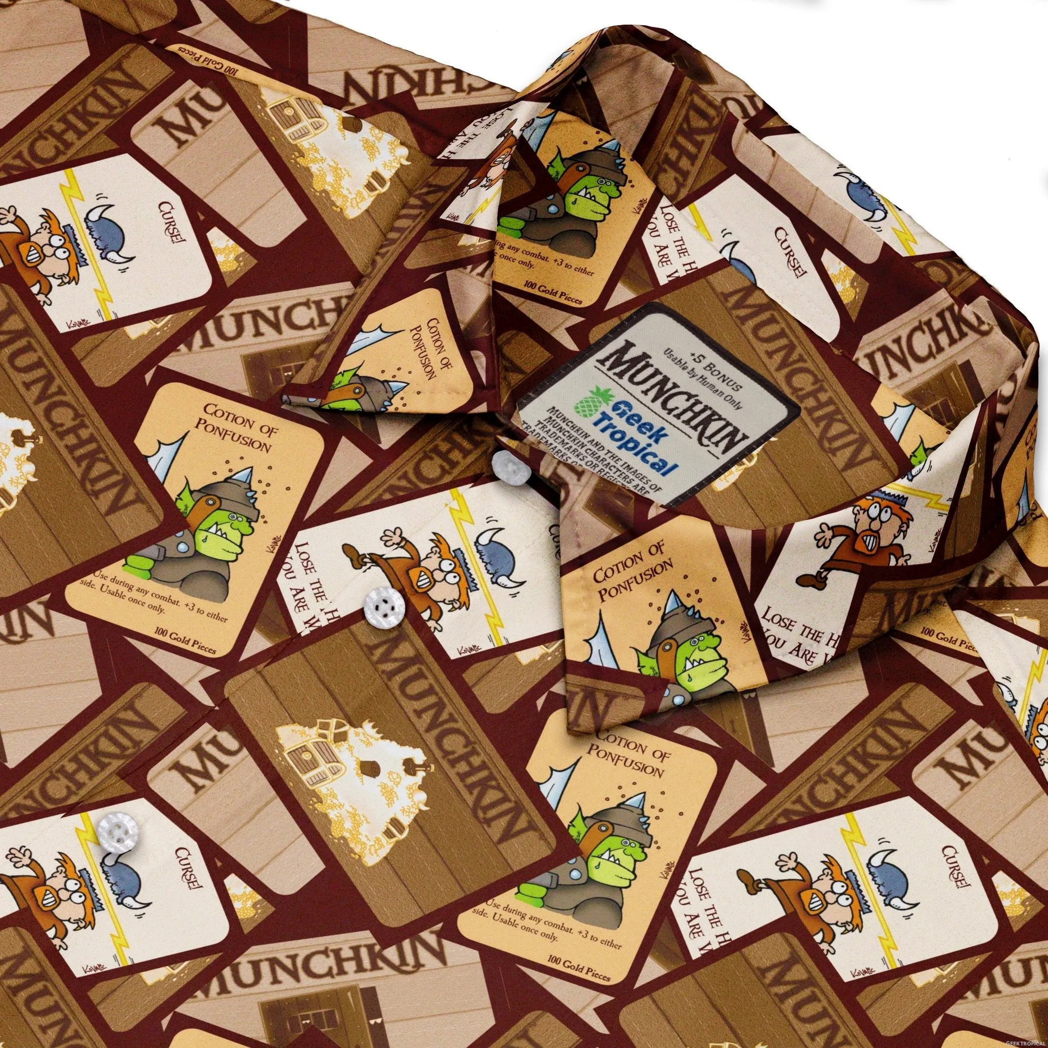 Munchkin Card Collage Button Up Shirt