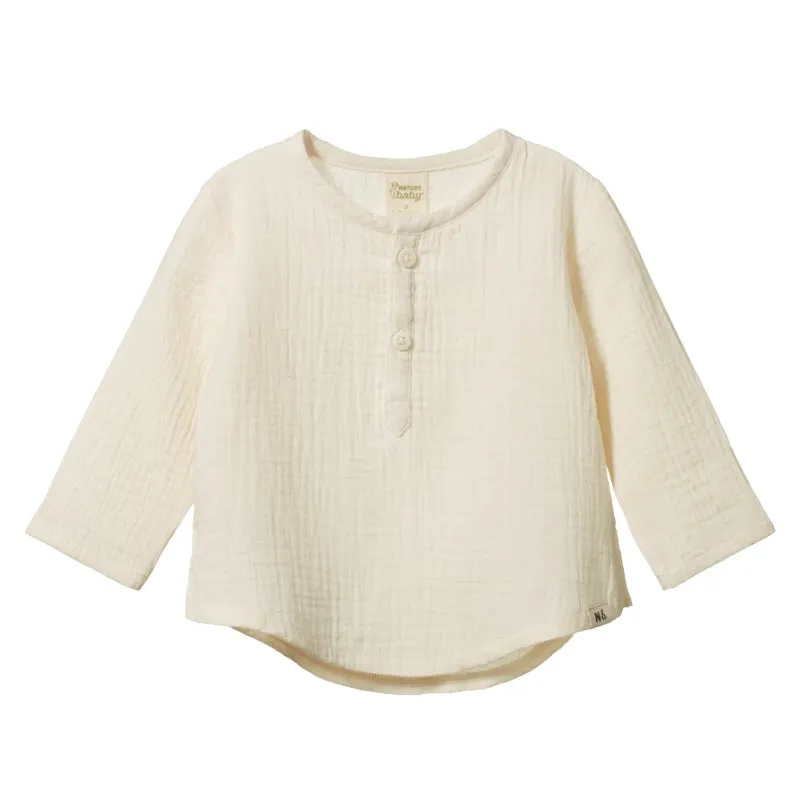 Nature Baby Muslin Caravan Shirt - Natural Crinkle