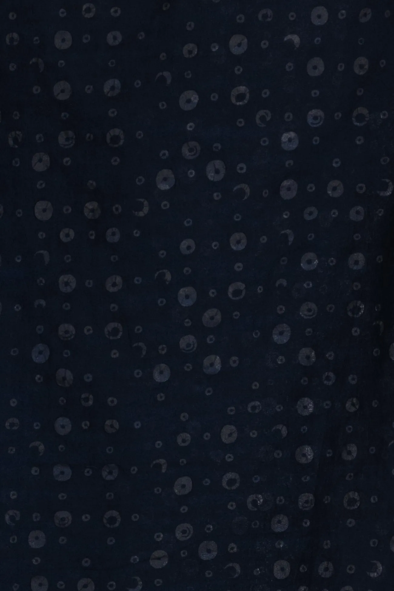 Navy Bubble Dots Italian Cotton Plisse Woven