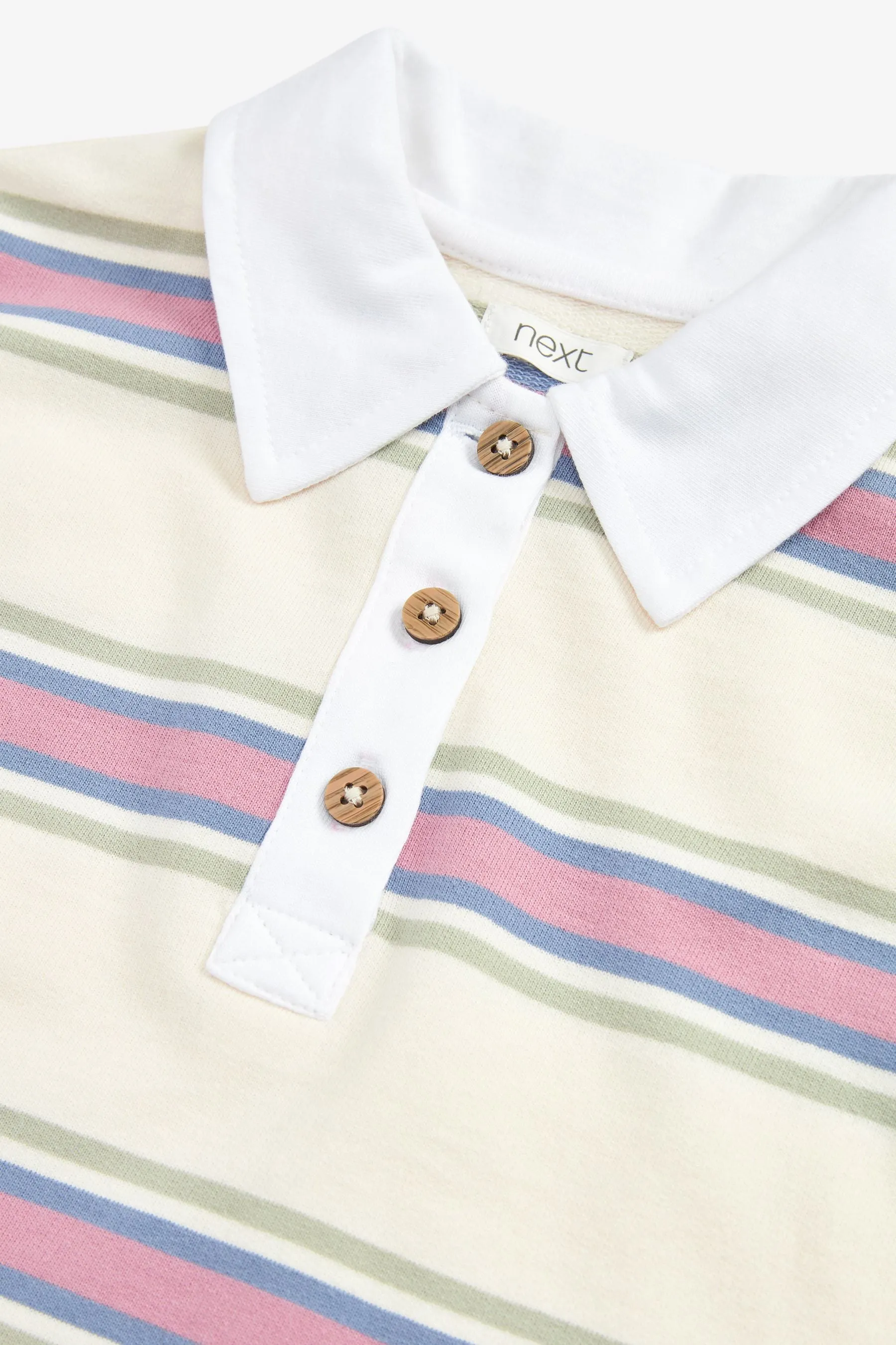 Next Pink Stripe Older Boys Polo Shirt