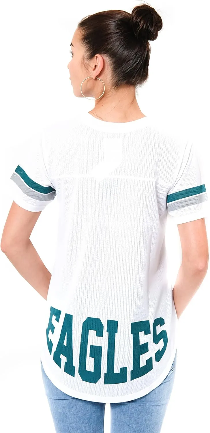 NFL Womens Soft Mesh Jersey Varsity Tee Shirt|Philadelphia Eagles