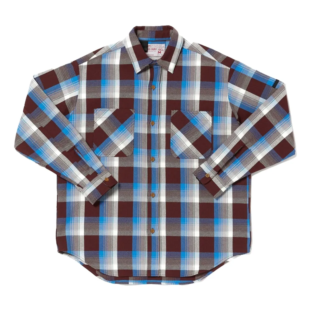 N.HOOLYWOOD BLUE BROWN CHECK SHIRT-BLUE CHECKERED