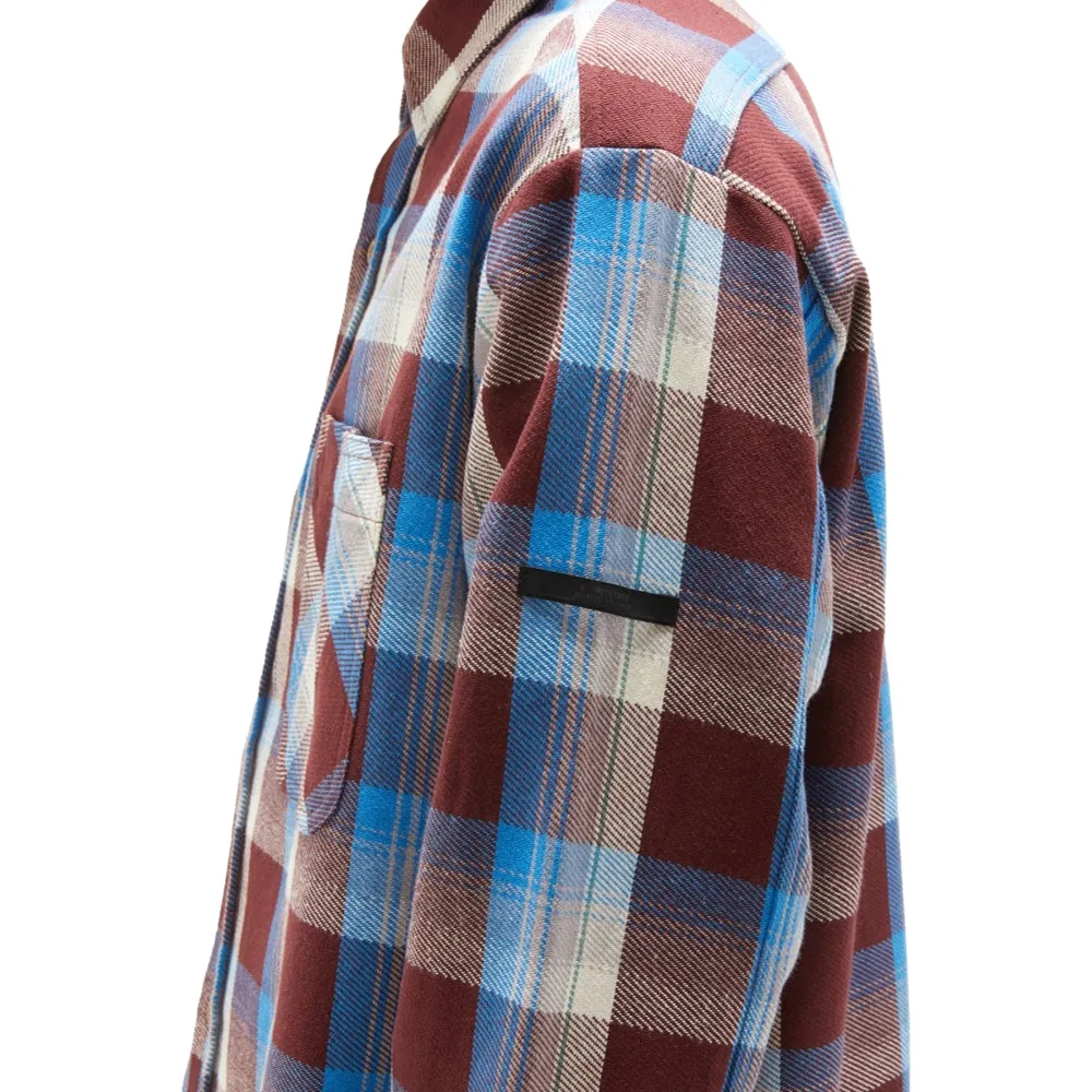 N.HOOLYWOOD BLUE BROWN CHECK SHIRT-BLUE CHECKERED