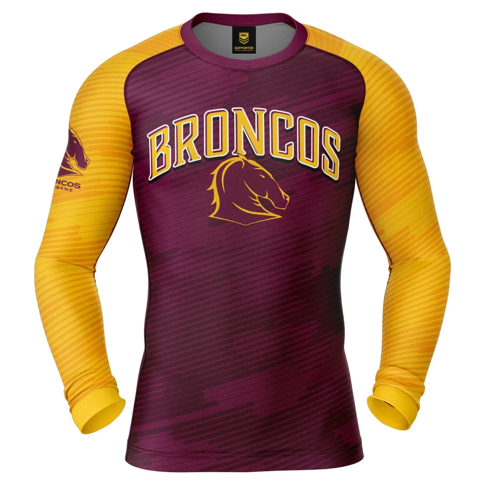 NRL Barrel Rash Vest - Brisbane Broncos - UPV 50  - Sun Shirt - Adult