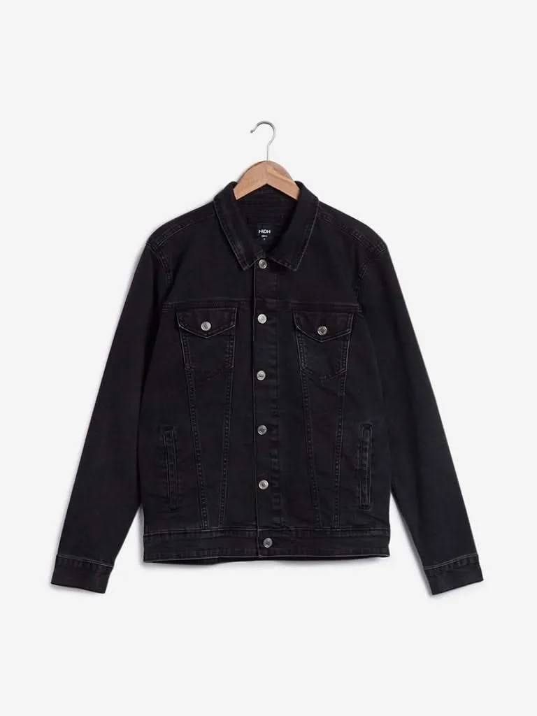 Nuon Charcoal Slim-Fit Denim Jacket