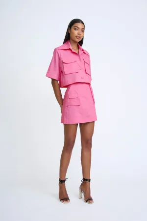 Pink Salt Pocket Crop Shirt | Final Sale - Pink Salt