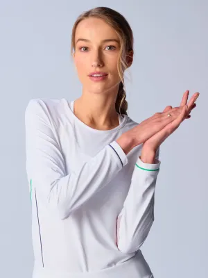 Piping Long Sleeve Top In Various Colors