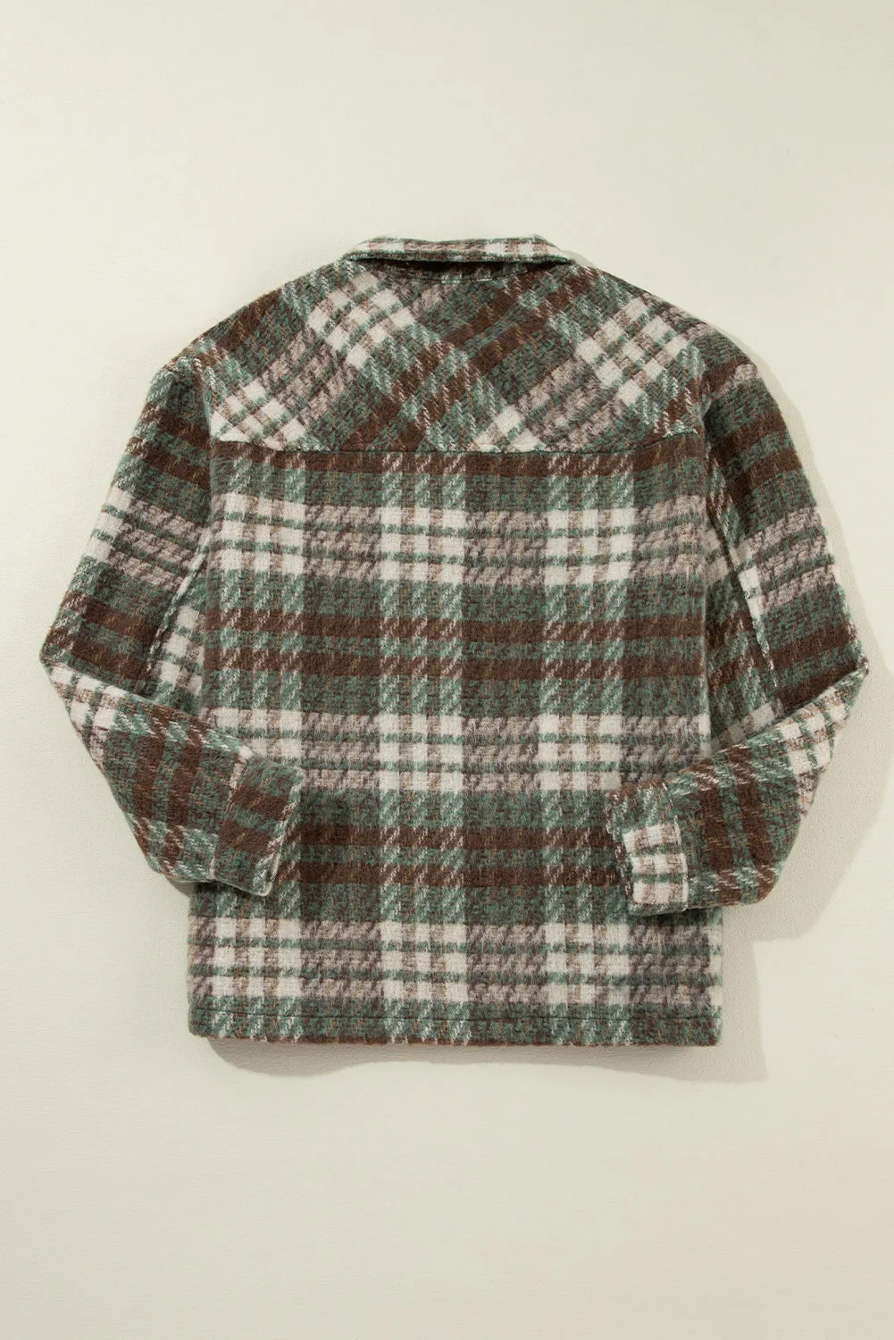 Plaid Collared Button Front Shacket