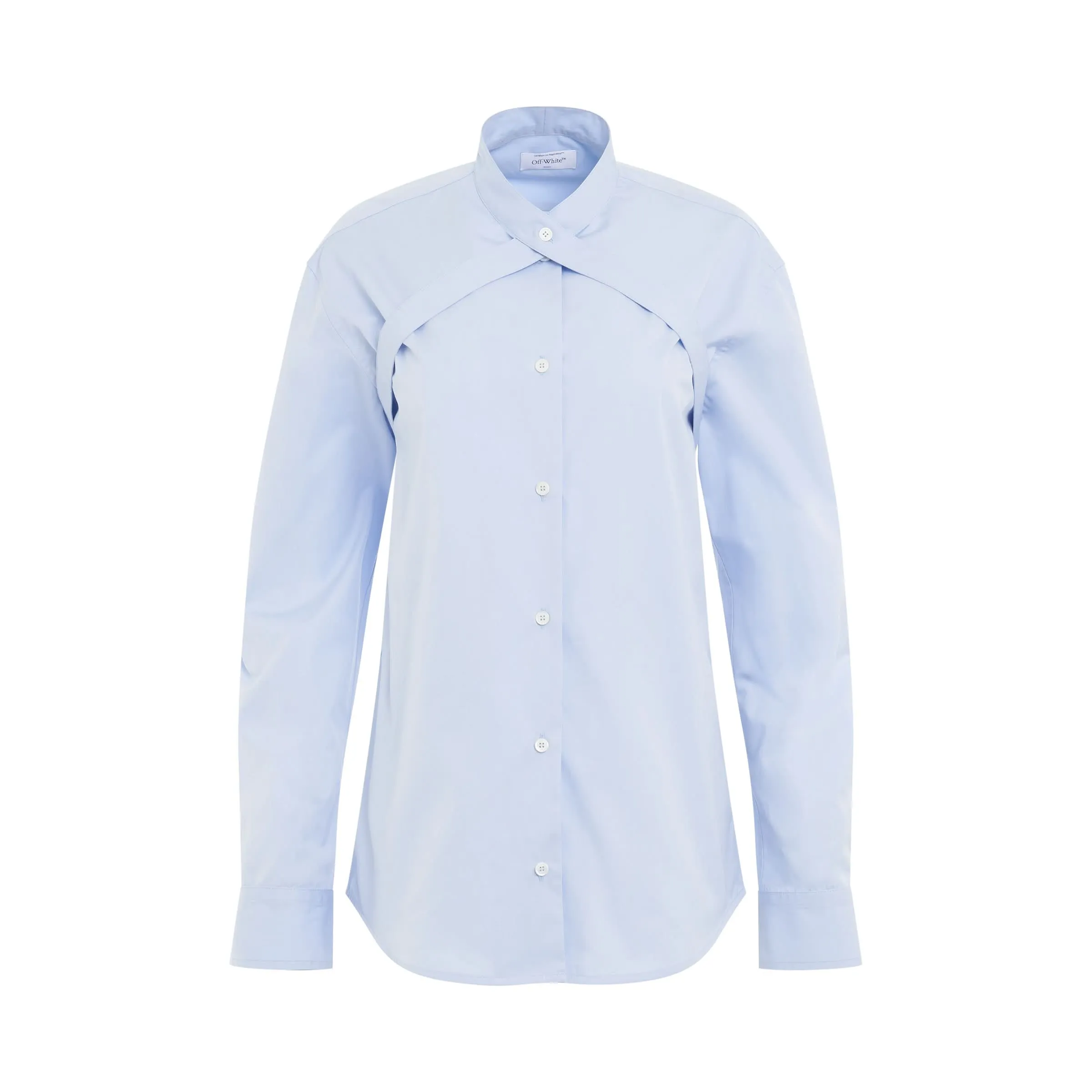 Poplin Cross Belt Shirt in Light Blue