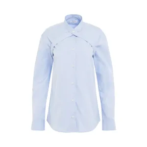 Poplin Cross Belt Shirt in Light Blue