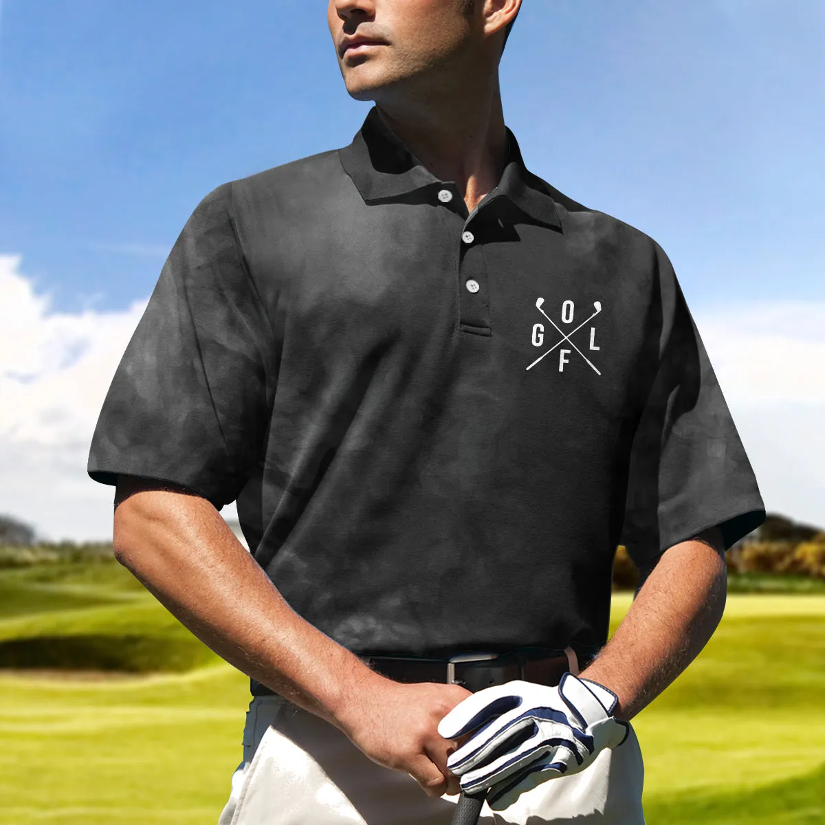 Premium Smoke Background Golf Polo Shirt, Black Smoke Golfer Polo Shirt, Best Golf Shirt For Men Coolspod